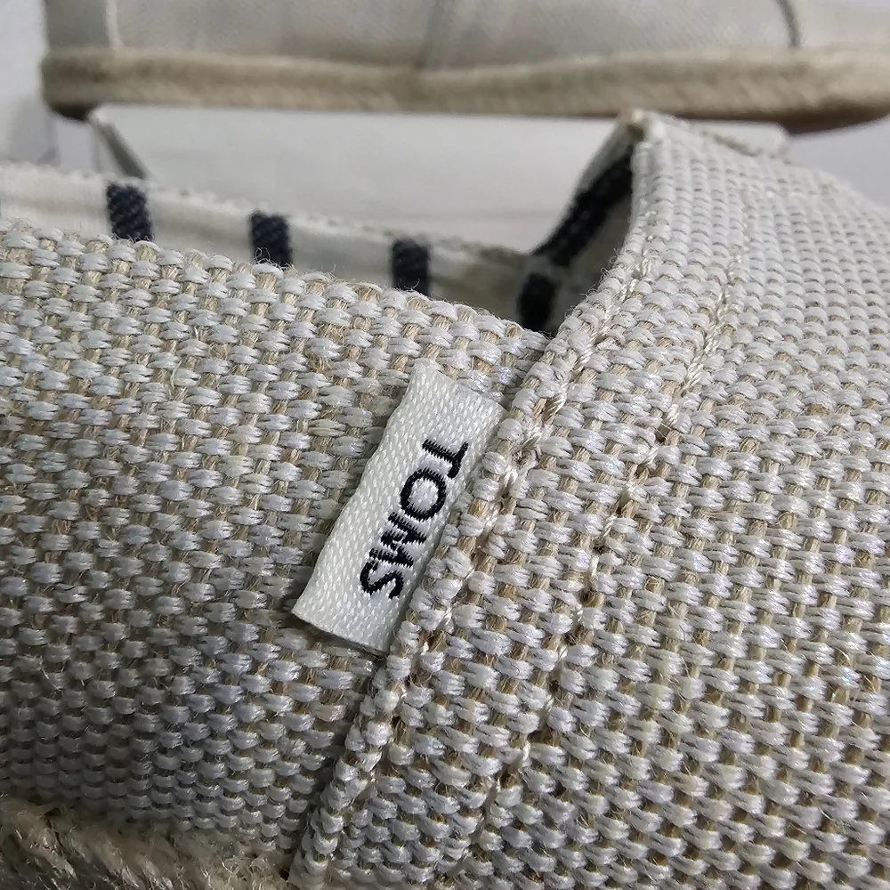TOMS LNC Womens Alpargatas Espadrille Slip On Flats Beige Canvas Size 7 - Picture 4 of 8